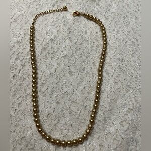 Napier/vintage gold faux pearl necklace, 16”